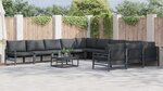 vidaXL Ensemble de canapé de jardin 11 Pièces Anthracite Acier