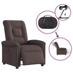 vidaXL Fauteuil inclinable électrique Marron foncé Tissu