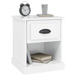 vidaXL Table de chevet blanc brillant 39x39x47 5 cm Bois d’ingénierie