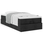 vidaXL Cadre de lit ottoman avec matelas noir 100x200cm tissu