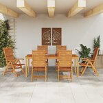vidaXL Ensemble de salle à manger pour jardin 7 Pièces Marron