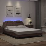 vidaXL Cadre de lit avec lumières LED marron 160x200 cm similicuir