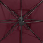 vidaXL Parasol de jardin en porte-à-faux à double toit rouge bordeaux