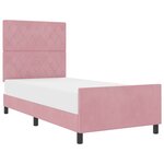vidaXL Lit à ressorts avec tête de lit Rose 90 x 200 cm Velours