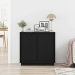 vidaXL Buffet moderne Chêne noir 80 x 34 x 75 cm Bois d'ingénierie