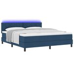 vidaXL Lit à ressorts avec matelas Bleu 180 x 200 cm tissu