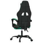 vidaXL Chaise de jeu pivotante et repose-pied Noir et vert Similicuir