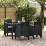 vidaXL Chaises de Jardin avec Coussins 4 Pièces Anthracite
