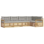 vidaXL Ensemble de canapés d'extérieur 6 pc Blanc et gris clair