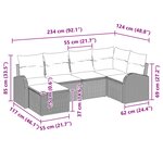 vidaXL Ensemble de canapé de jardin 6 Pièces Marron Poly Rattan