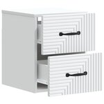 vidaXL Cabinet de chevet mural avec tiroir Blanc 34 5 x 33 x 40 cm