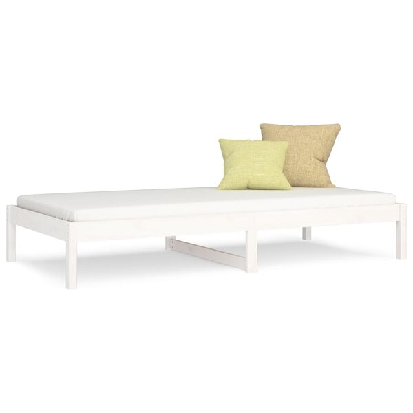 vidaXL Lit de jour Blanc 80x200 cm Bois de pin massif