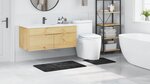 Set de 2 tapis de bain gris foncé en polypropylène antidérapants