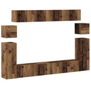vidaXL Ensemble de meuble TV mural 8 Pièces vieux bois bois d'ingénierie