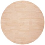 vidaXL Dessus de table rond Ø80x2 5 cm Bois de chêne massif non traité
