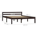 vidaXL Cadre de lit sans matelas marron foncé pin massif 120x200 cm