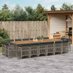 vidaXL Ensemble à manger de jardin 17 Pièces et coussins résine tressée