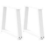 vidaXL Pieds de table basse en forme de V  2 pièces  blanc  50 x (42-43 3) cm  acier