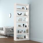vidaXL Bibliothèque/Séparateur de pièce Blanc 80x30x199 5cm Pin massif