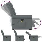 vidaXL Fauteuil de massage inclinable Gris foncé Tissu