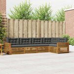 vidaXL Ensemble de canapés d'extérieur 5 pc Naturel et Anthracite