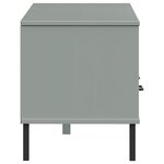 vidaXL Meuble TV avec pieds en métal Gris Bois de pin massif OSLO