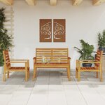 vidaXL Salon de jardin 4 Pièces bois d'acacia solide
