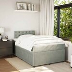 vidaXL Sommier à lattes de lit et matelas Gris clair 120x200cm Velours