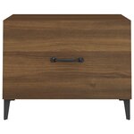 vidaXL Tables basses avec pieds en métal 2 Pièces Chêne marron 50x50x40cm