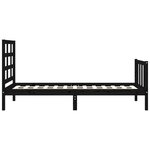 vidaXL Cadre de lit avec tête de lit noir petit simple bois massif