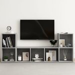vidaXL Ensemble de meubles TV 3 Pièces Gris béton Bois d'ingénierie