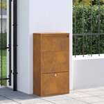 vidaXL Boîte de dépôt de colis avec porte Marron 44 x 22 x 82 cm Acier