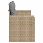 vidaXL Canapé de jardin avec coussins 2 places beige résine tressée