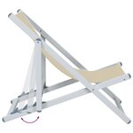 vidaXL Chaises de plage pliantes lot de 2 crème aluminium et textilène