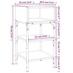 vidaXL Tables de chevet 2Pièces chêne fumé 35x34 5x70 c bois d’ingénierie