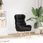 Chaise relaxante vidaXL en tissu noir ressemblant à de la laine