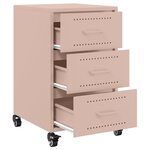 vidaXL Table de chevet rose 36x39x59 cm acier