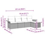 vidaXL Ensemble de canapés de jardin 5 pièces avec coussins Marron Poly Rattan