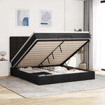 VidaXL Cadre de lit ottoman avec matelas noir 180x200 cm tissu