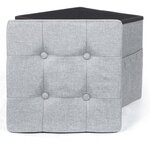 Pouf coffre de rangement avec range magazines