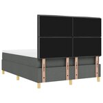 vidaXL Lit à ressorts avec matelas Gris foncé 140 x 200 cm tissu
