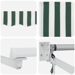 vidaXL Auvent rétractable électrique Vert et blanc 5 x 3 m