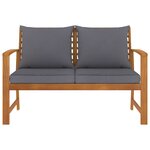 vidaXL Banc de jardin 120cm et coussin gris foncé Bois solide d'acacia
