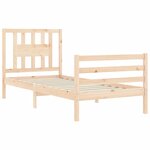 vidaXL Cadre de lit et tête de lit 100x200 cm bois massif
