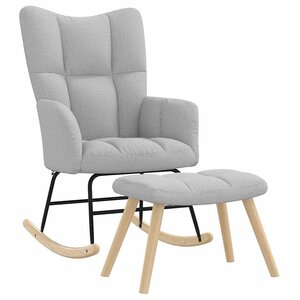 vidaXL Chaise à bascule avec repose-pied gris nuage tissu