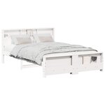 vidaXL Cadre de lit Blanc 150 x 200 cm Bois d'ingénierie