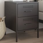 vidaXL Table de chevet noir 36x39x50 5 cm acier