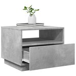 vidaXL Table basse avec lumières LED gris béton 50x49x40 cm