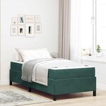 vidaXL Cadre de lit avec matelas Vert foncé 90 x 200 cm tissu
