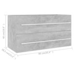 vidaXL Ensemble de meubles de salle de bain 2 Pièces Gris béton Aggloméré